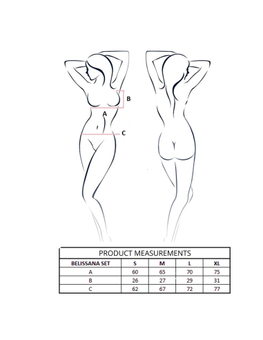 PASSION - BELISSANA BRA THONG SET BLACK L-XL