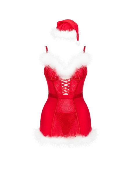 LIVCO CORSETTI FASHION - AGETHE LC 90607 CHEMISE THONG CHRISTMAS HAT L-XL