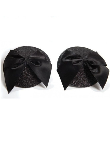 BIJOUX - BURLESQUE SHINY NIPPLE COVERS WITH BOW