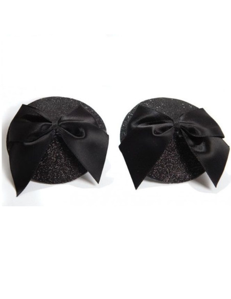 BIJOUX - BURLESQUE SHINY NIPPLE COVERS WITH BOW