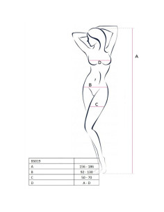 PASSION - WOMAN BS019 WHITE BODYSTOCKING ONE SIZE 2