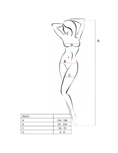 PASSION - WOMAN BS019 WHITE BODYSTOCKING ONE SIZE