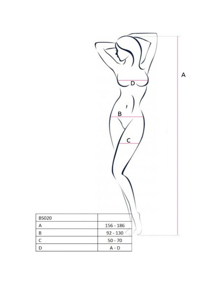 PASSION - WOMAN BS020 WHITE BODYSTOCKING ONE SIZE