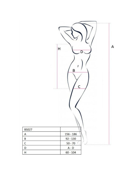 PASSION - WOMAN BS027 BODYSTOCKING WHITE DRESS STYLE ONE SIZE