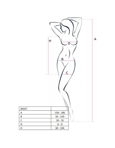 PASSION - WOMAN BS027 BODYSTOCKING RED DRESS STYLE ONE SIZE