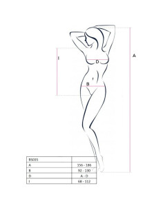 PASSION - WOMAN BS035 WHITE BODYSTOCKING ONE SIZE 2