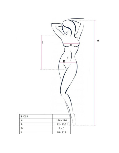 PASSION - WOMAN BS035 WHITE BODYSTOCKING ONE SIZE