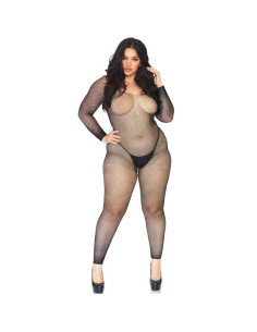 LEG AVENUE - CRYSTALIZED NET BODY STOCKING 1X-2X