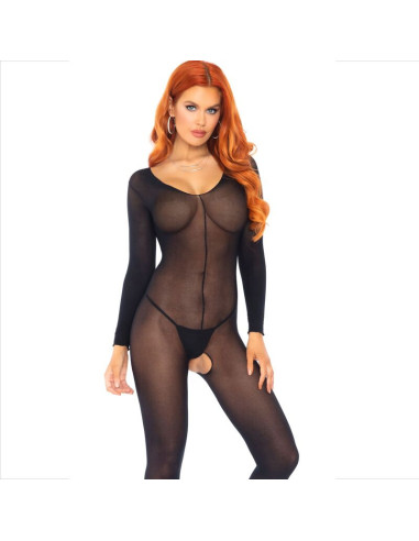 LEG AVENUE - BODYSTOCKING LONG SLEEVE BLACK