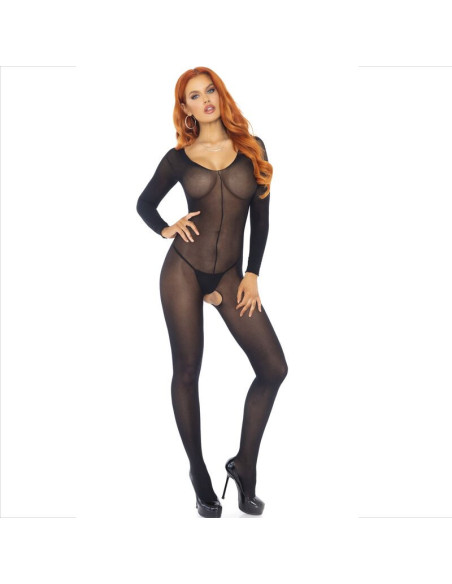 LEG AVENUE - BODYSTOCKING LONG SLEEVE BLACK