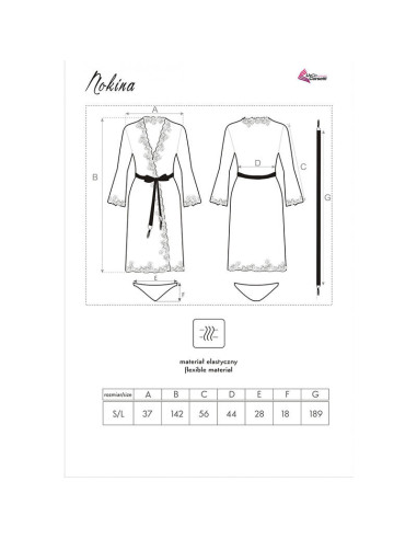 LIVCO CORSETTI FASHION - NOKINA LC XG055 JUODOS KELNAITĖS SU HALATU, VIENAS DYDIS