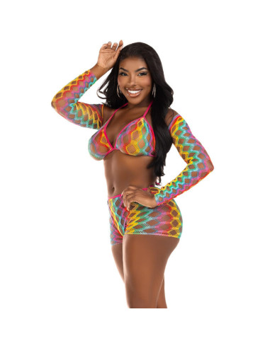 LEG AVENUE - THREE PIECE SET MULTICOLOR