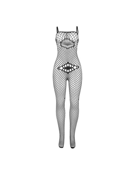 SUBBLIME - 952112 FISHNET BODYSTOCKING WITH DETAILS ON THE CHEST AND BELLY BLACK ONE SIZE
