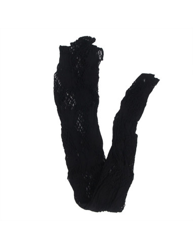 SUBBLIME - 952129 FISHNET BODYSTOCKING WITH DRESS DESIGN AND FLORAL DETAILS BLACK ONE SIZE