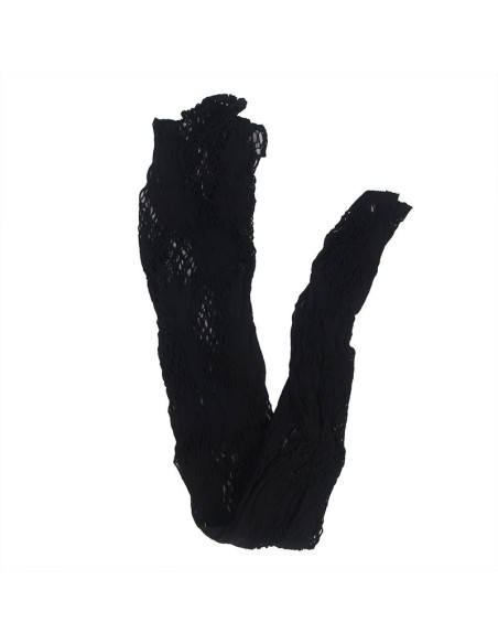 SUBBLIME - 952129 FISHNET BODYSTOCKING WITH DRESS DESIGN AND FLORAL DETAILS BLACK ONE SIZE