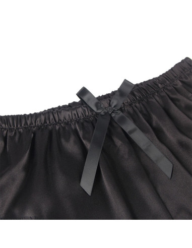 SUBBLIME - 953935 CASUAL SILK NIGHTGOWN LACE PANTS BLACK S-M