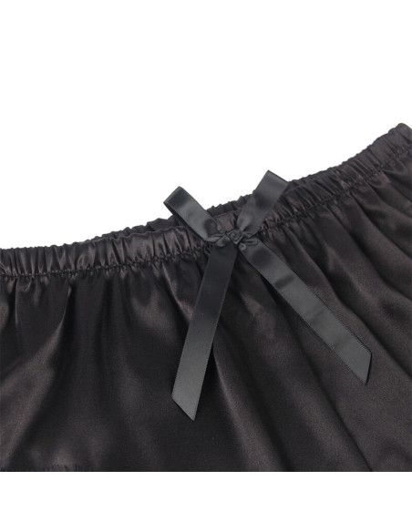 SUBBLIME - 953935 CASUAL SILK NIGHTGOWN LACE PANTS BLACK S-M