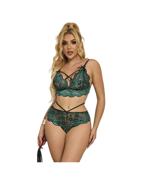 SUBBLIME - 954086 BRA PANTIES LACE GREEN S-M