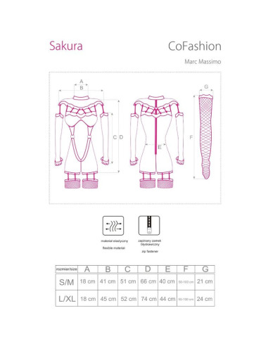 LIVCO CORSETTI FASHION - SAKURA CF 90357 KOMBINEZONAS ILGOS PIRŠTINĖS SU KAIŠTIENOS DIRŽU, JUODAS, L-XL