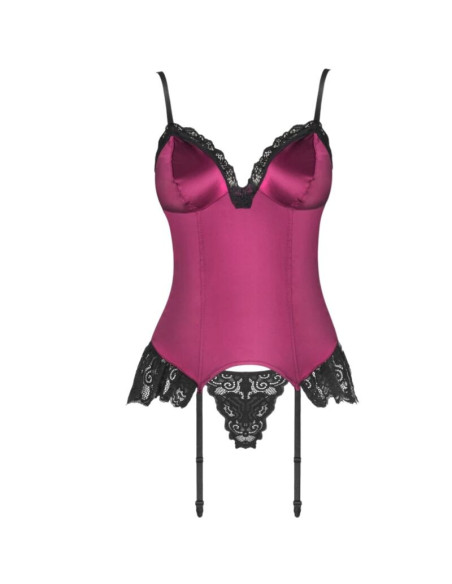 LIVCO CORSETTI FASHION - AGRAFENA CF 90436 CORSET THONG BURGUNDY S-M