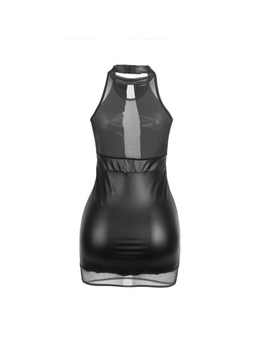 SUBBLIME - 955472 HALTER NECK DRESS WITH TRANSPARENCIES BLACK S-M