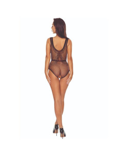 PASSION - BS115 BLACK GRID BODYSTOCKING 2
