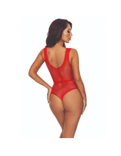 PASSION - BS115 BODYSTOCKING GRID RED 2