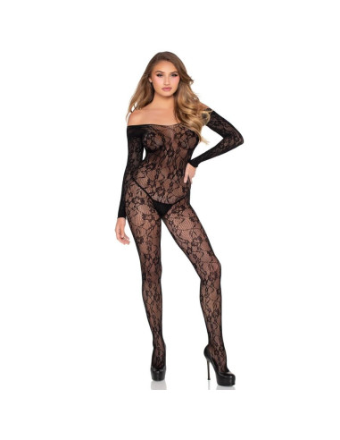 LEG AVENUE - 89366 NĖRINIUOTAS APATINIS TRIKOTAŽAS BODYSTOCKING JUODAS - VIENAS DYDIS