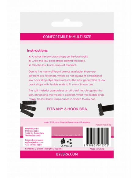 BYE-BRA - OPEN BACK BRA ADAPTER BLACK and WHITE