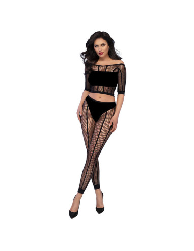 CHILIROSE - CR 4647 TOP and LEGGINS BLACK S-M