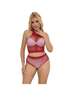 SUBBLIME - 952402 FISHNET SET WITH PINK DIAMONDS ONE SIZE