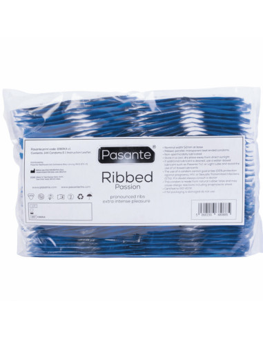 PASANTE - RIBBED PASSION CONDOMS BAG 144 UNITS