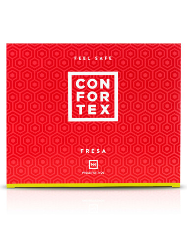 CONFORTEX - STRAWBERRY CONDOM 144 UNITS
