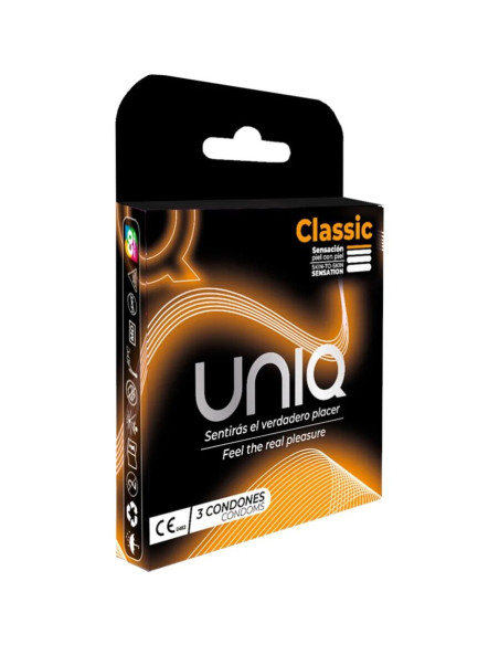 UNIQ - CLASSIC be latekso prezervatyvai, 3 vnt.
