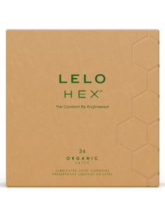 LELO - HEX ORGANIC PREZERVATYVŲ DĖŽUTĖ, 36 VIENETAI