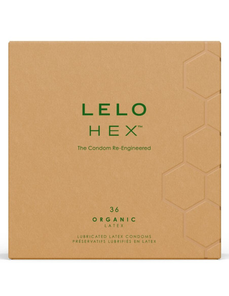 LELO - HEX ORGANIC PREZERVATYVŲ DĖŽUTĖ, 36 VIENETAI