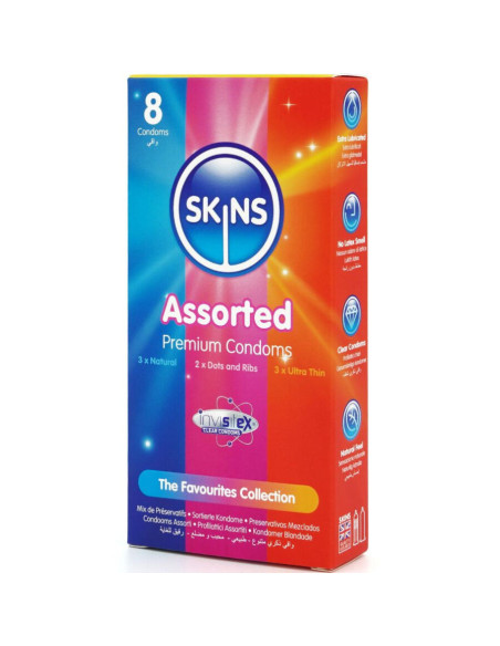 SKINS - ASSORTED PREMIUM CONDOMS PACK 8