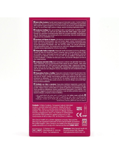 SKINS - DOTS and RIBS PREMIUM CONDOMS PACK 16