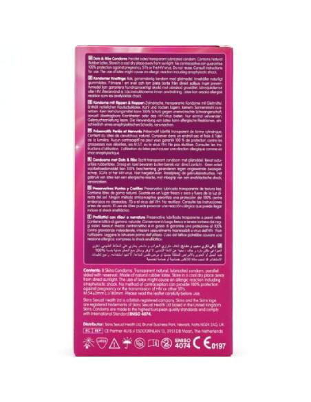 SKINS - DOTS and RIBS PREMIUM CONDOMS PACK 8