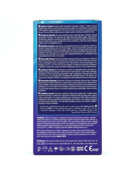 SKINS - NATŪRALŪS PREMIUM PREZERVATYVAI, 8 PAKUOTĖS