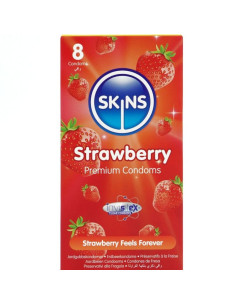 SKINS - STRAWBERRY PREMIUM CONDOMS PACK 8