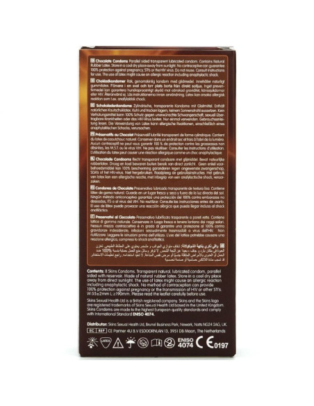 SKINS - CHOCOLATE PREMIUM CONDOMS PACK 8
