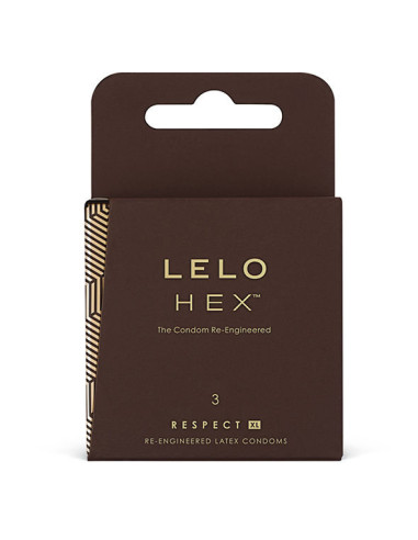 LELO HEX PREZERVATYVAI RESPECT XL 3 PAKUOTĖ