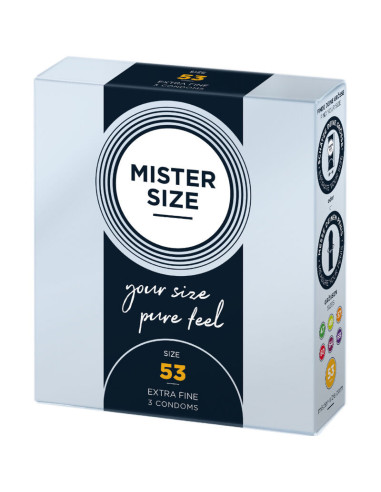 MISTER SIZE - PREZERVATYVŲ DYDIS M 53 MM (3 VIENETAI)