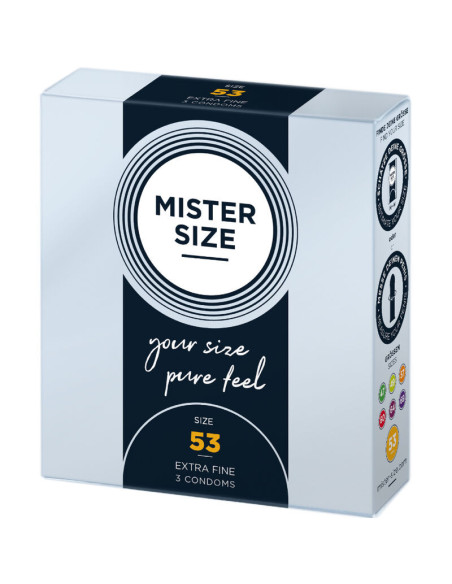 MISTER SIZE - PREZERVATYVŲ DYDIS M 53 MM (3 VIENETAI)