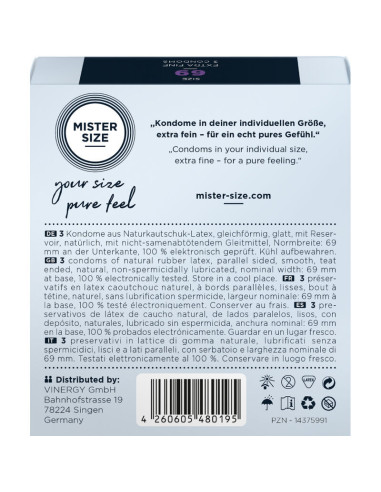MISTER SIZE - CONDOMS SIZE XXXL 69 MM (3 UNITS)