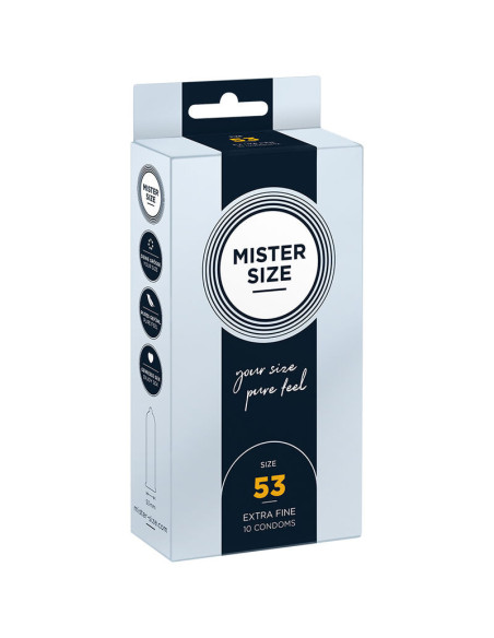 MISTER SIZE - PREZERVATYVŲ DYDIS M 53 MM (10 VIENETŲ)