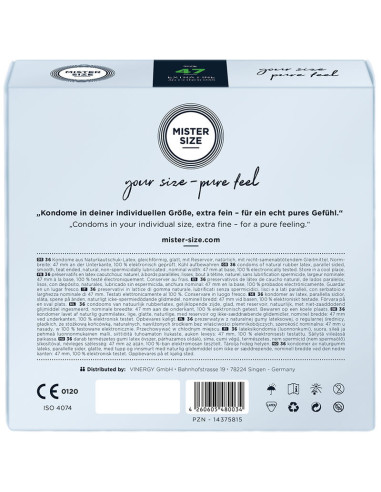 MISTER SIZE - PREZERVATYVAI, XS DYDIS 47 MM (36 VIENETAI)