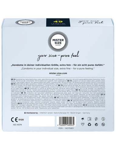 MISTER SIZE - CONDOM SIZE S 49 MM (36 UNITS)