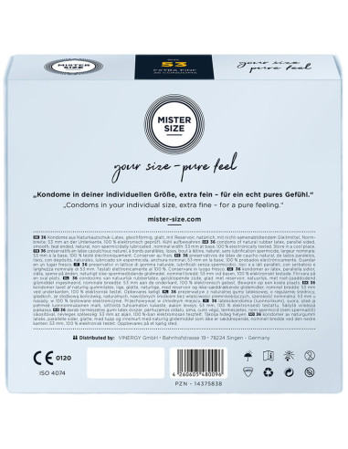 MISTER SIZE - CONDOM SIZE M 53 MM (36 UNITS)